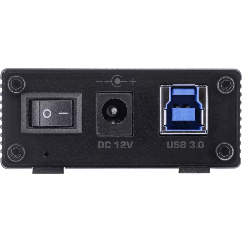 Hub InLine USB 3.2 Gen.1 7 porte case in alluminio con alimentatore 2,5A, nero