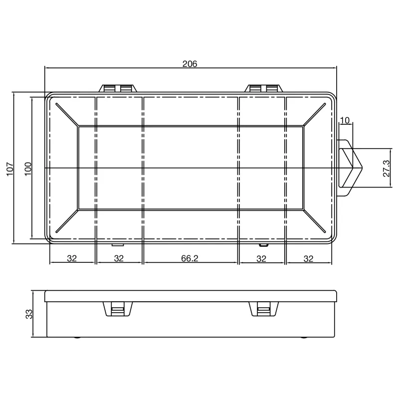 InLine scatola portaminuteria, 5 scomparti, 206x107x33mm, trasparente