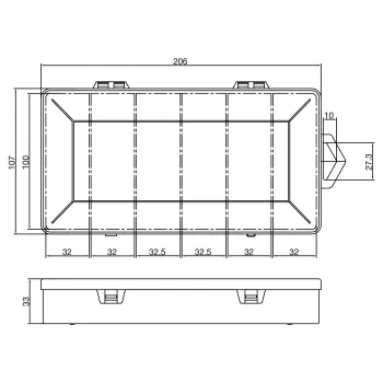 InLine scatola portaminuteria, 6 scomparti, 206x107x33mm, trasparente
