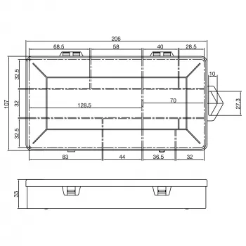 InLine scatola portaminuteria 10 scomparti 206x107x33mm, trasparente