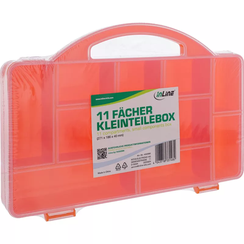 InLine scatola portaminuteria, 11 scomparti, 271x186x40mm, arancione
