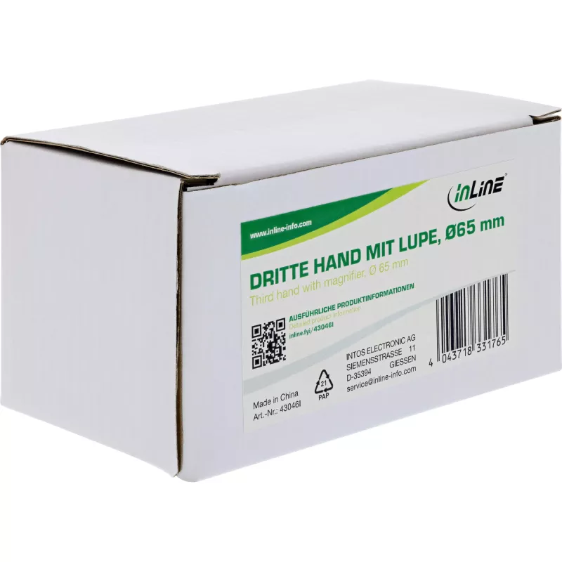 Supporto con lente InLine 43046I universale nero cromato