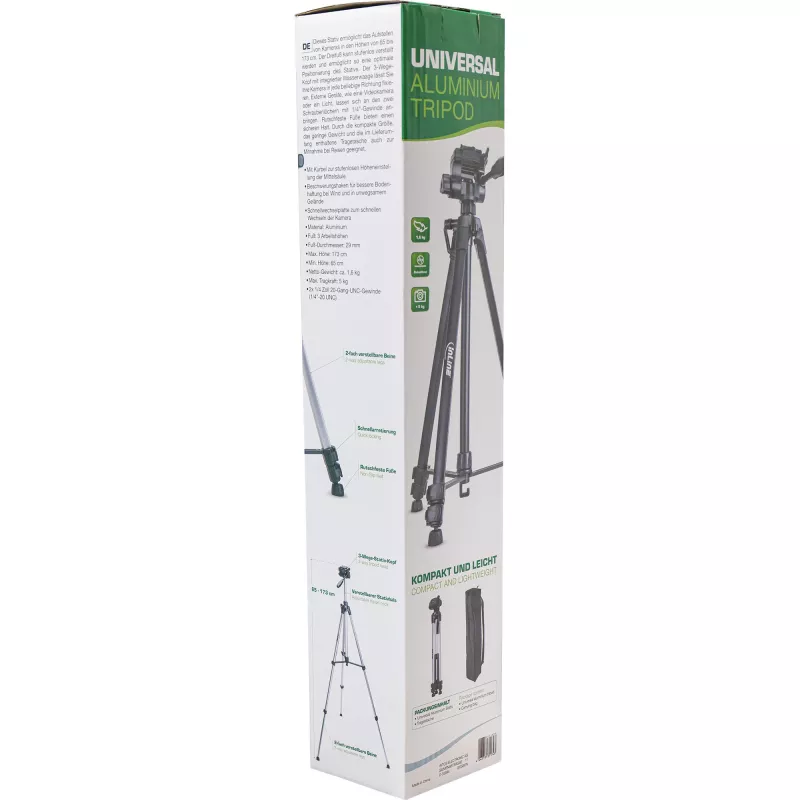 InLine treppiede professionale leggero nero portata 5 kg altezza 173 cm