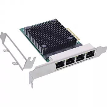 InLine scheda di rete Quad Gigabit, 4x RJ45 2,5 Gbit/s, PCIe x4, incl. staffa LP