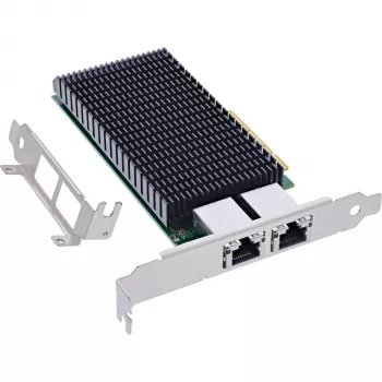 InLine scheda di rete Dual 10-Gigabit, 2x RJ45 10Gb/s, PCIe x8, incl. staffa LP