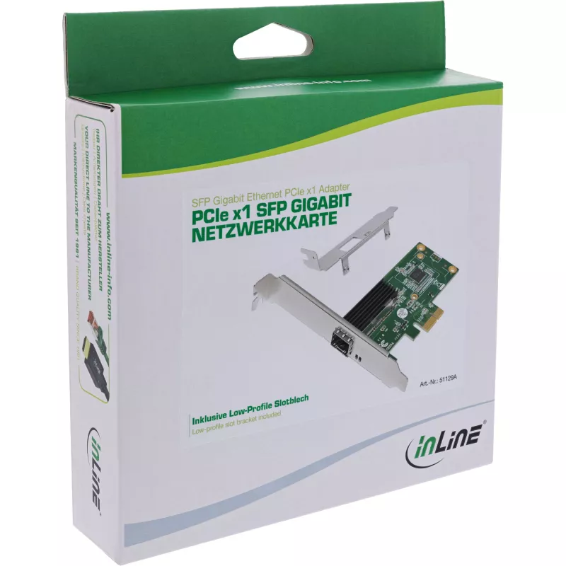 InLine scheda di rete Gigabit, 1x SFP, PCIe x1, incl. staffa low profile