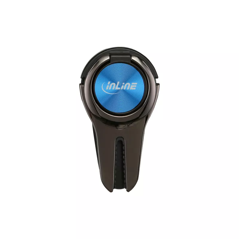 InLine supporto auto 3-in-1 per smartphone, stand, anello per dita, blu