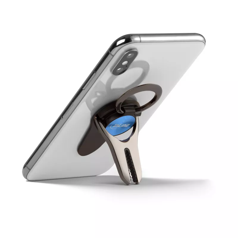 InLine supporto auto 3-in-1 per smartphone, stand, anello per dita, blu