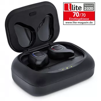 InLine PURE Air TWS, cuffie in-ear Bluetooth con custodia Qi e powerbank