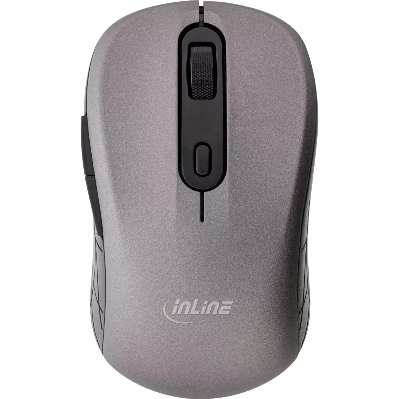 InLine mouse 3-in-1, Bluetooth + 2x 2,4 GHz, 5 tasti, ottico, grigio/nero