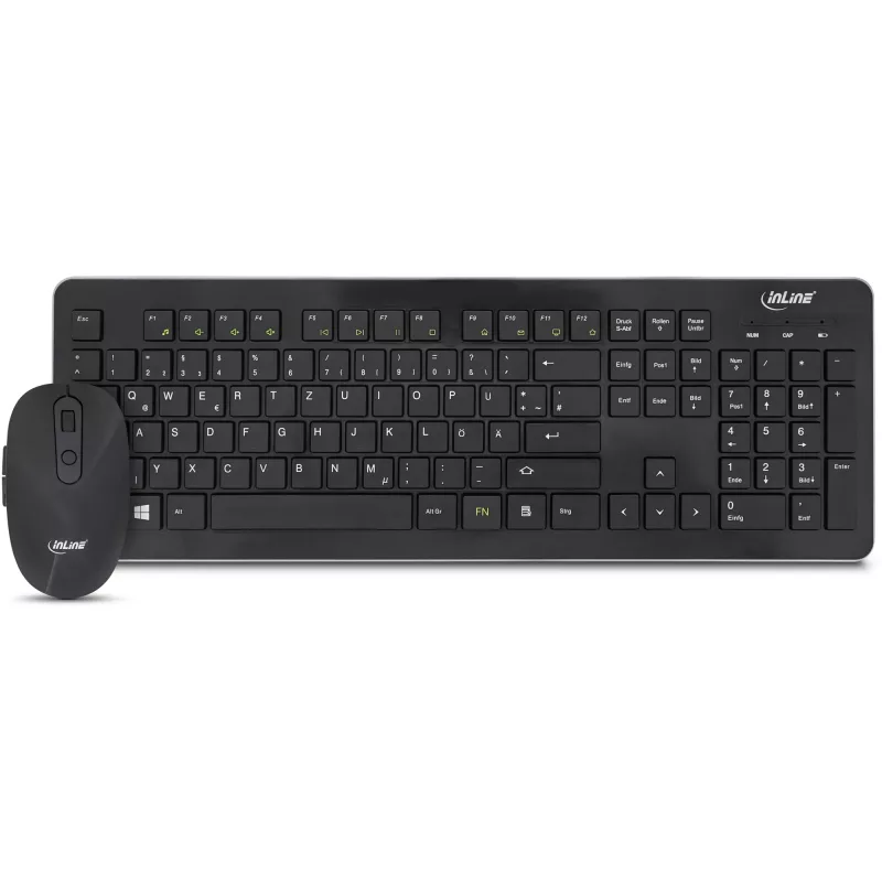 InLine Design Desktop-Set, USB 2,4 GHz, max. 1600 dpi, nero, TEDESCO