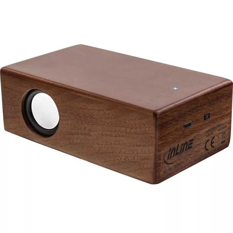 InLine woodbrick, altoparlante a induzione in vero case in legno