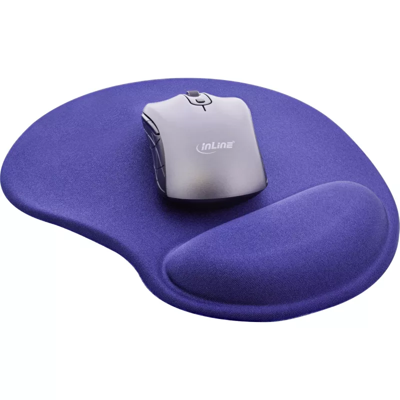 Tappetino mouse InLine, poggiapolsi in gel, 230 x 205 x 20 mm, blu