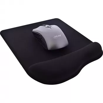 Tappetino mouse InLine, poggiapolsi in gel, 235x185x25mm, nero
