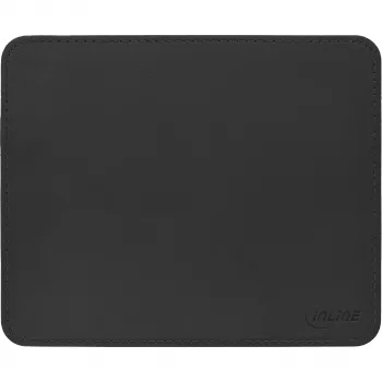 Tappetino mouse InLine Premium in pelle PU nero, 255x220x3mm