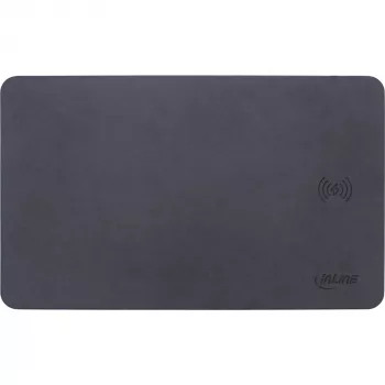 Tappetino mouse InLine, ricarica wireless, 370x225x7mm, nero