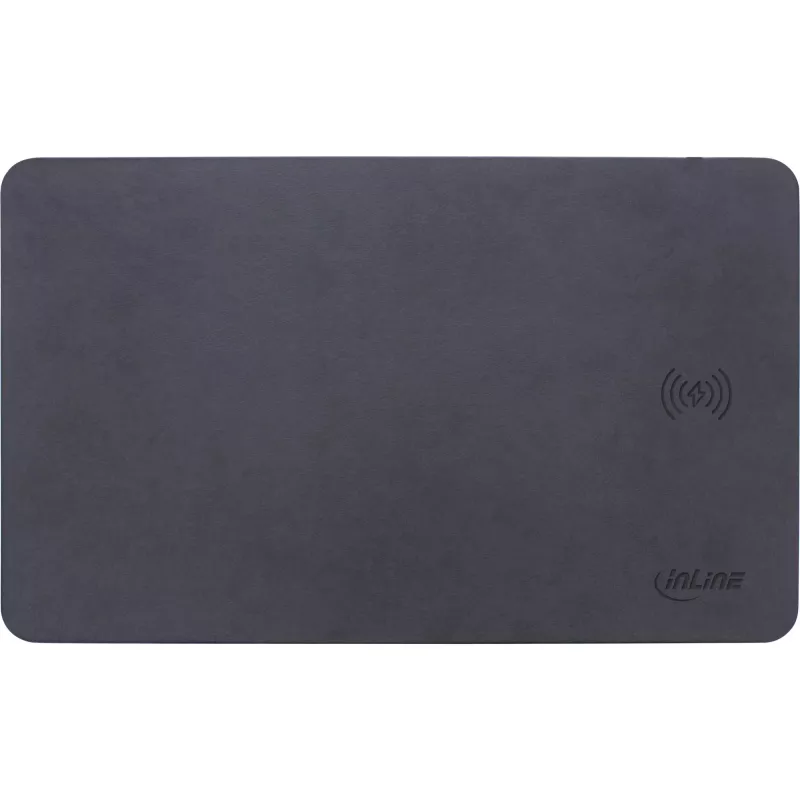 Tappetino mouse InLine, ricarica wireless, 370x225x7mm, nero