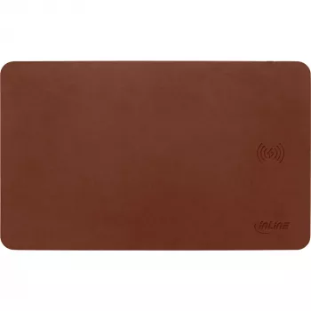 Tappetino mouse InLine, ricarica wireless, 370x225x7mm, marrone