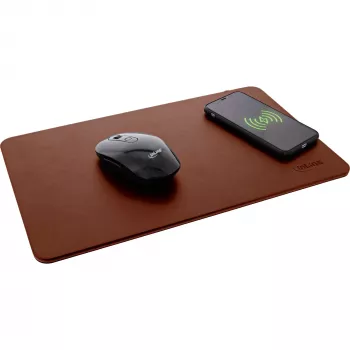 Tappetino mouse InLine, ricarica wireless, 370x225x7mm, marrone