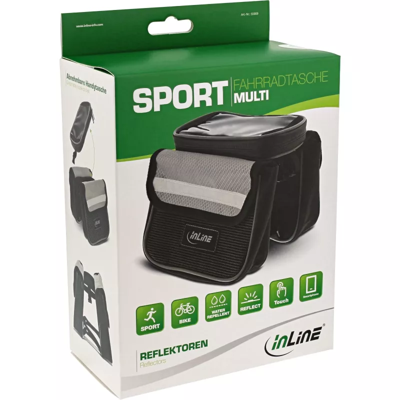 InLine sport borsa multifunzionale per bicicletta, nero