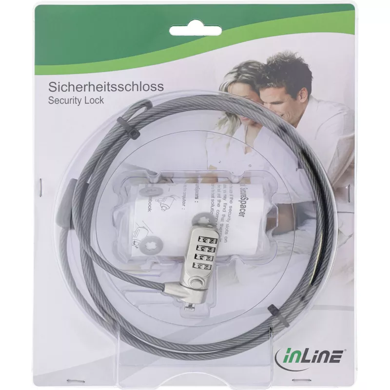 InLine lucchetto di sicurezza per notebook con combinazione numerica 4,4 mm x 2 m