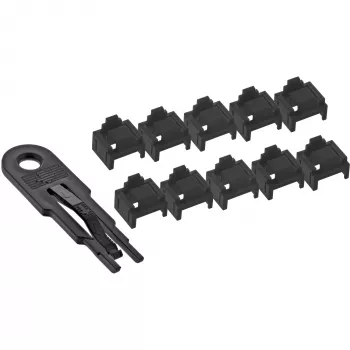 InLine RJ45-Portblocker, kit iniziale con 10 blocchi e chiave, nero