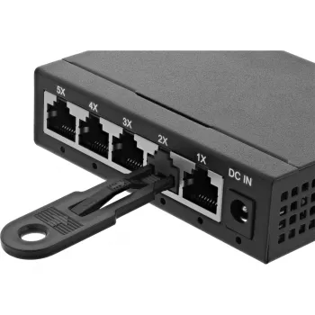 InLine RJ45-Portblocker, kit iniziale con 10 blocchi e chiave, nero
