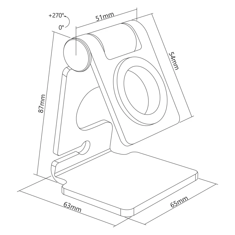 Supporto InLine in alluminio per Apple Watch argento