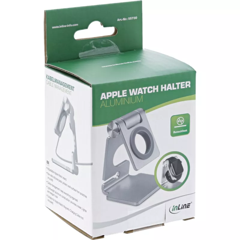 Supporto InLine in alluminio per Apple Watch argento