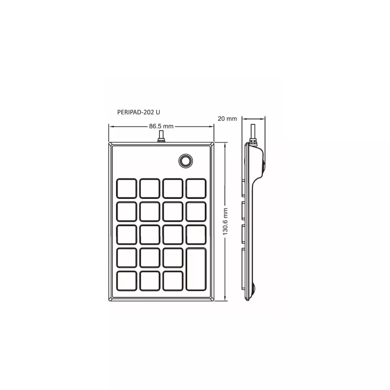 Perixx PERIPAD-202U tastierino numerico USB-A nero (57161E)