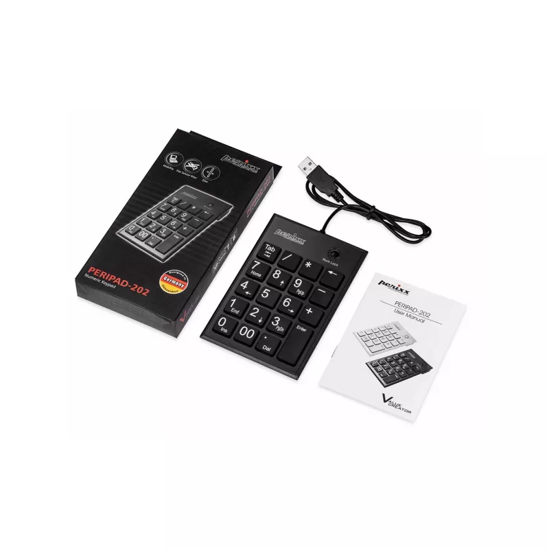 Perixx PERIPAD-202U tastierino numerico USB-A nero (57161E)