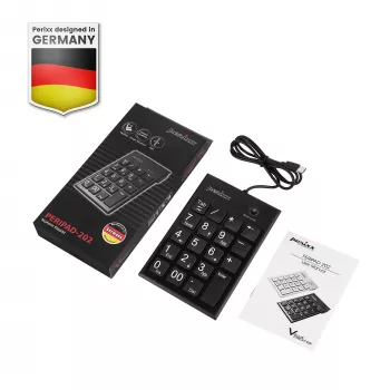 Perixx PERIPAD-202C tastierino numerico USB-C con hub 2x USB-A nero (57161I)