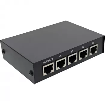 InLine switch RJ45 manuale 1 su 4, 5x connettore femmina RJ45 Fast Ethernet
