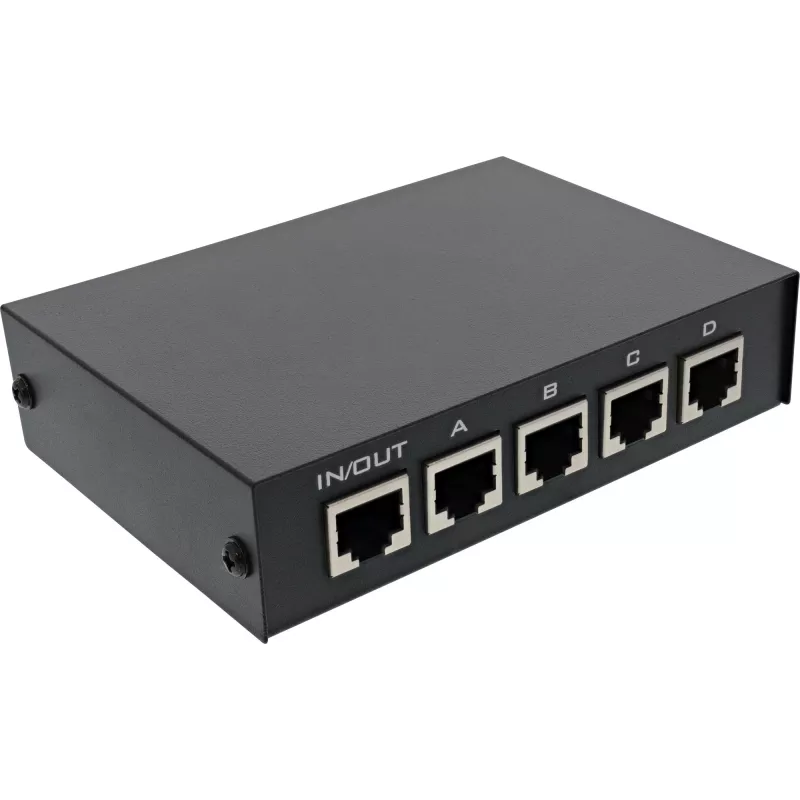 InLine switch RJ45 manuale 1 su 4, 5x connettore femmina RJ45 Fast Ethernet