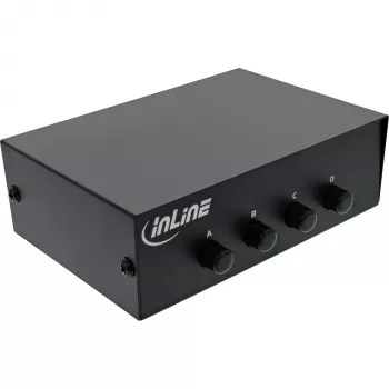 InLine switch seriale manuale 4 porte RS232 Sub-D 9 poli con cavo