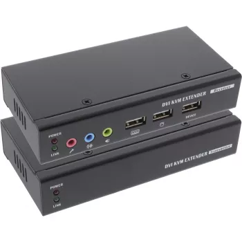 InLine extender KVM DVI USB su cavo TP con audio fino a 50 m