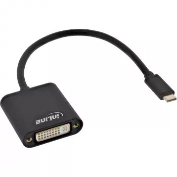Convertitore display USB InLine 64103B connettore maschio USB-C su connettore femmina DVI