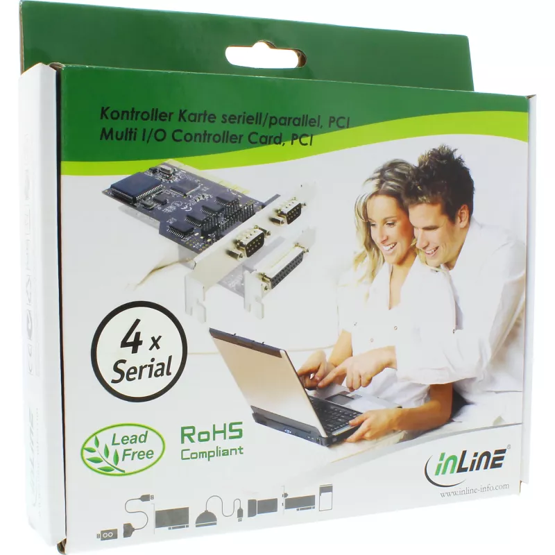 InLine scheda controller PCI Multi I/O 4 porte seriali DB9