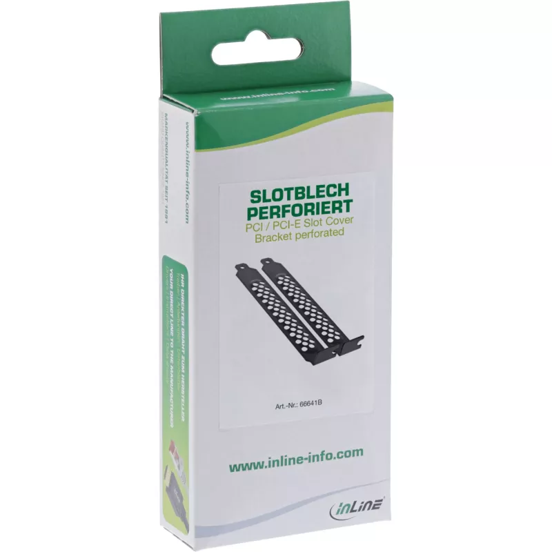 InLine set staffe per slot PCI / PCI-E, forate, 2 pezzi, nero