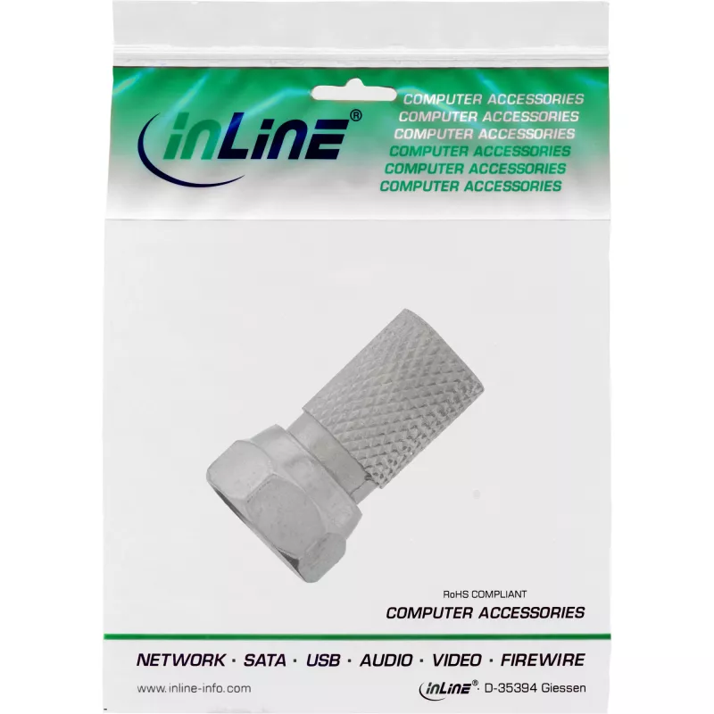 InLine Connettore F maschio per cavo coassiale con guaina 7,5 mm