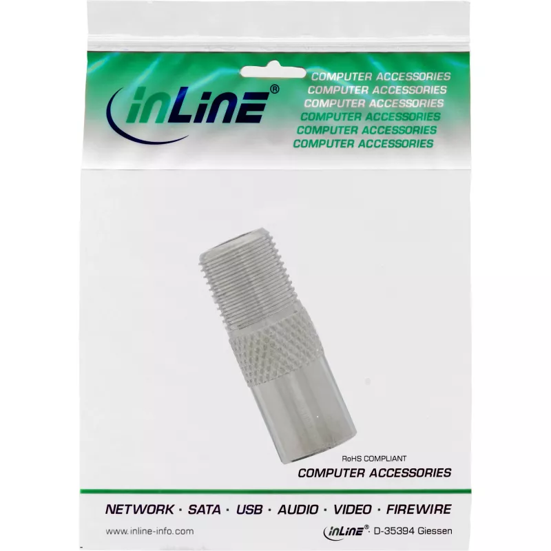 Adattatore coassiale IEC connettore maschio antenna a connettore femmina F InLine 69915D