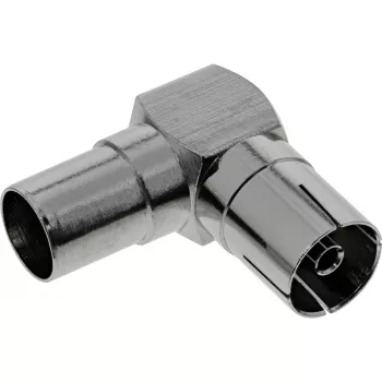 InLine Adattatore coassiale per antenna IEC connettore maschio a connettore femmina angolare metallo 69915M