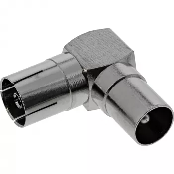InLine Adattatore coassiale per antenna IEC connettore maschio a connettore femmina angolare metallo 69915M