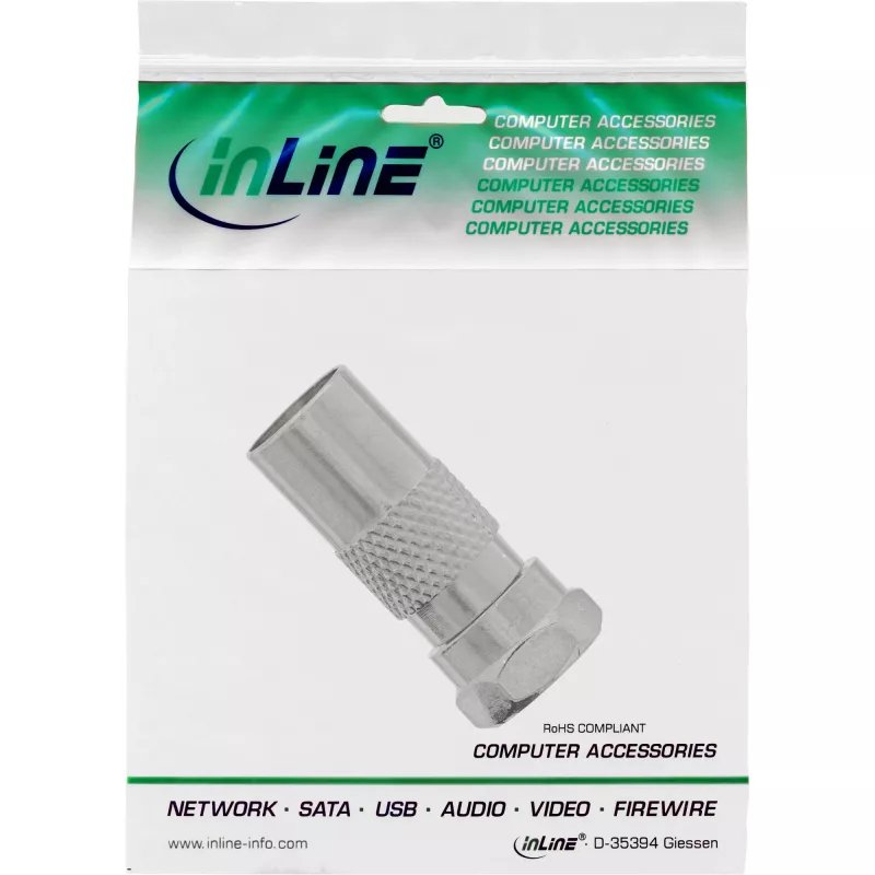 InLine Adattatore coassiale connettore maschio F SAT a connettore maschio IEC antenna