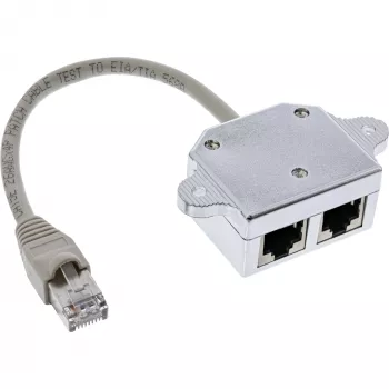 InLine Adattatore a T ISDN Cat.5e connettore maschio RJ45 a 2x connettore femmina RJ45 15cm