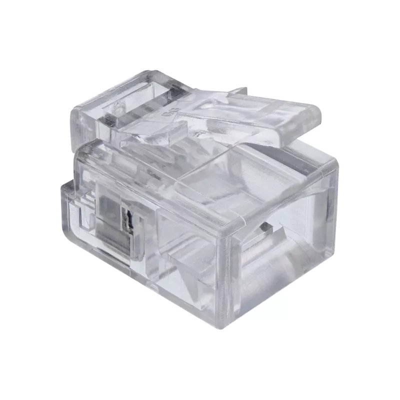 InLine Connettore modulare 6P4C RJ11 da crimpare su cavo tondo, 10 pz.