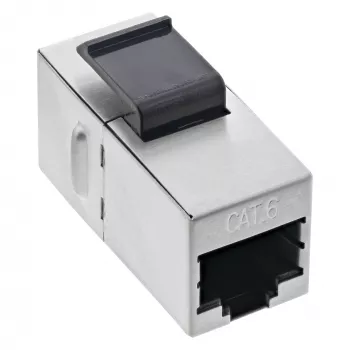 InLine Modulo RJ45 femmina-femmina SNAP-In Cat.6 STP, nero/argento