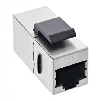 InLine Modulo RJ45 femmina-femmina SNAP-In Cat.6 STP, nero/argento