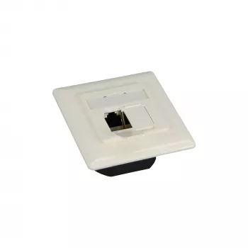 InLine Presa di connessione Cat.6 2x connettore femmina RJ45 RAL9010 bianco orizzontale