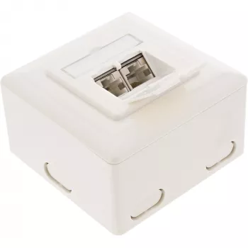 InLine 75602K Presa a muro, montaggio da parete o da incasso, 2x RJ45 verticale